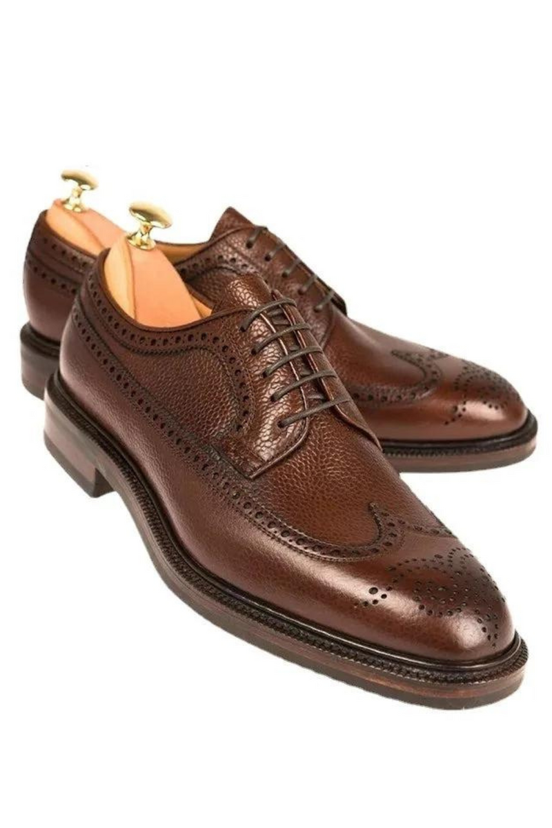 Derby Brogue Bridegroom Designer Dress Best Men Shoes Genuine Leather Original Handmade Business Shoes for Men