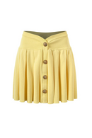Spring Summer Design Women Knitting Pleated Mini Skirt