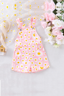 Flower Children Girls Overalls Kid Clothes Princess Strap Button Pockets Shortall Summer Infant Romper Jumpsuit