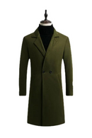 Autumn Winter Men's Woolen Coat Wool Warm Stand Collar Long Sleeve Trench Jacket