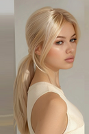 14inch Gray Blonde Mono Lace Base Hair Toppers for Women Thinning Hair Natural Real