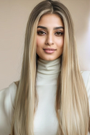 Lace Front Wig Straight Baby Hair Lace Bob Wigs Synthetic Lace Wig 22 Inch blonde Wig For Women Wig
