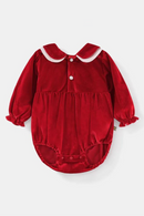 Baby Girl Rompers Years Infant Birthday Party Velvet Bodysuits Boutique Clothes Girl Red Birthday Kid Jumpsuit Clothing