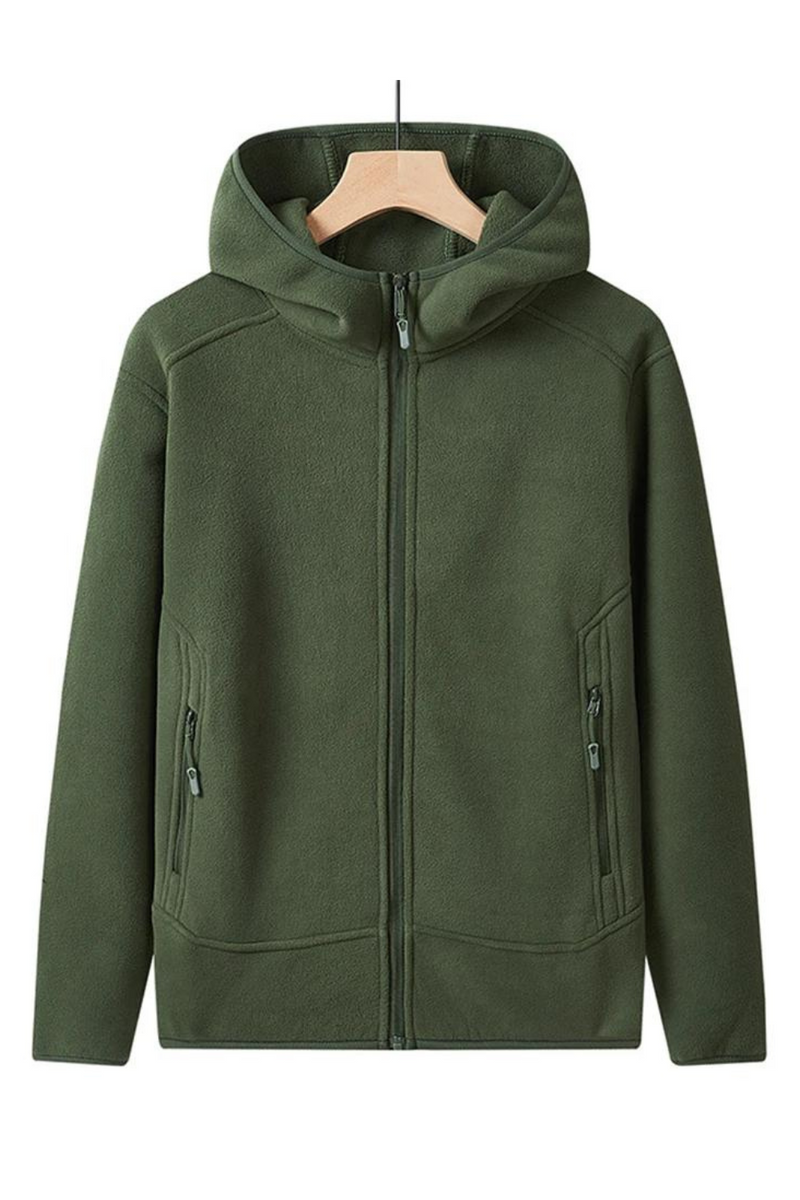 Fleece Jacket Men Autumn Winter Fleece Coat Fashion Casual Solid Color Hooded Jackets Male