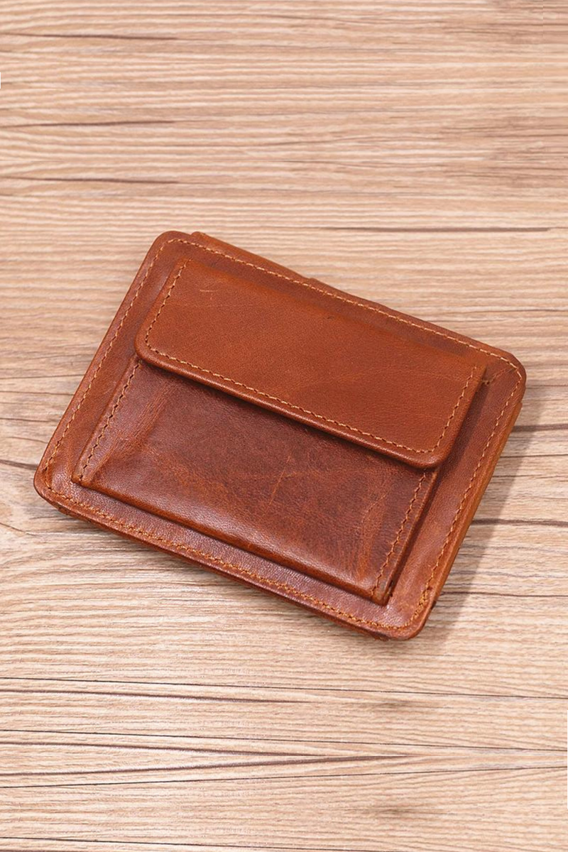 Genuine Leather Wallet For Men Original Vintage Short Small Men's Purse Coin Pocket Bag