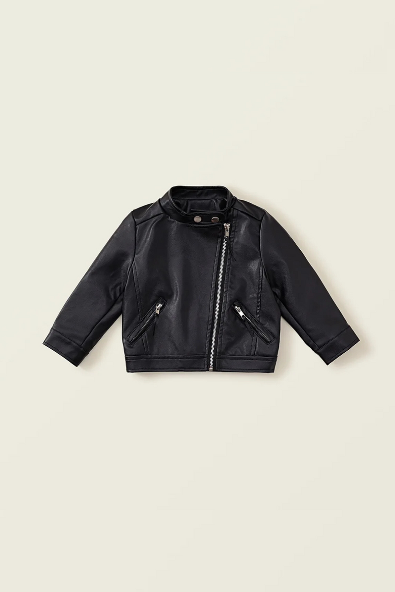 Winter Kids Baby Girls Boys Solid Leather Top Outwear Children Zipper Jacket Top Toddler Clothing