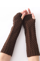 Half Finger Knitted Gloves Female Fishbone Autumn Winter Male Fingerless Knitting Gloves Warm Arm Sleeve Unisex