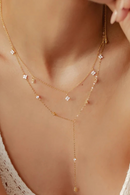 Tassel Pendant Necklace 925 Silver Four Clover Flower Chain Necklace for Women Valentine