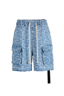 Summer Denim shorts for Men and Women Wide Leg Baggy Drawstring Cargo Short