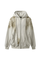 Winter Hoodie Jacket Patchwork Hooded Sweatshirt Fleece Coat