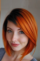 Ginger Orange Short Pixie Cut Straight Bob Human Hair Wig For Women Hair Wigs