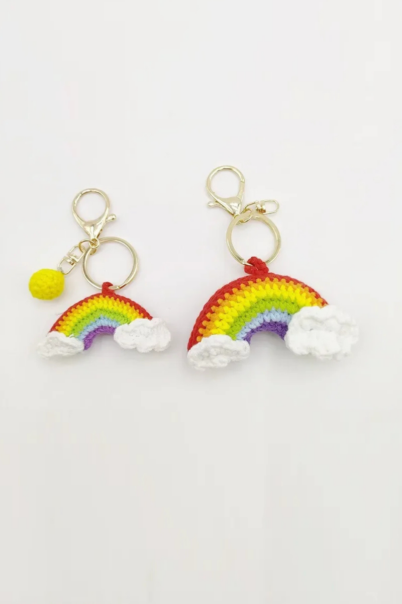 Handmade Rainbow Cloud Pendant Finished Cartoon Keychain DIY Small Personalized Bag Decora Friend Gift