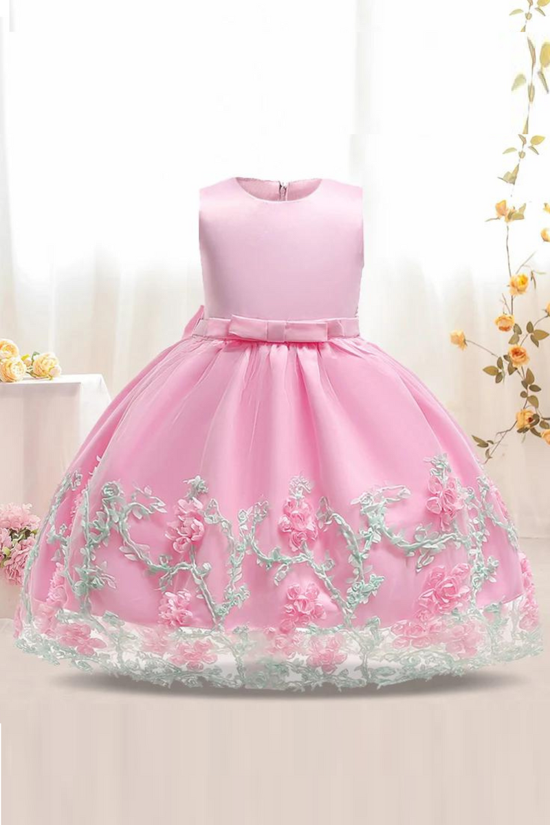 Flower Girl Dress Children Wedding Communion Formal Sleeveless Lace Princess Elegant Party Prom Dresses For Kids