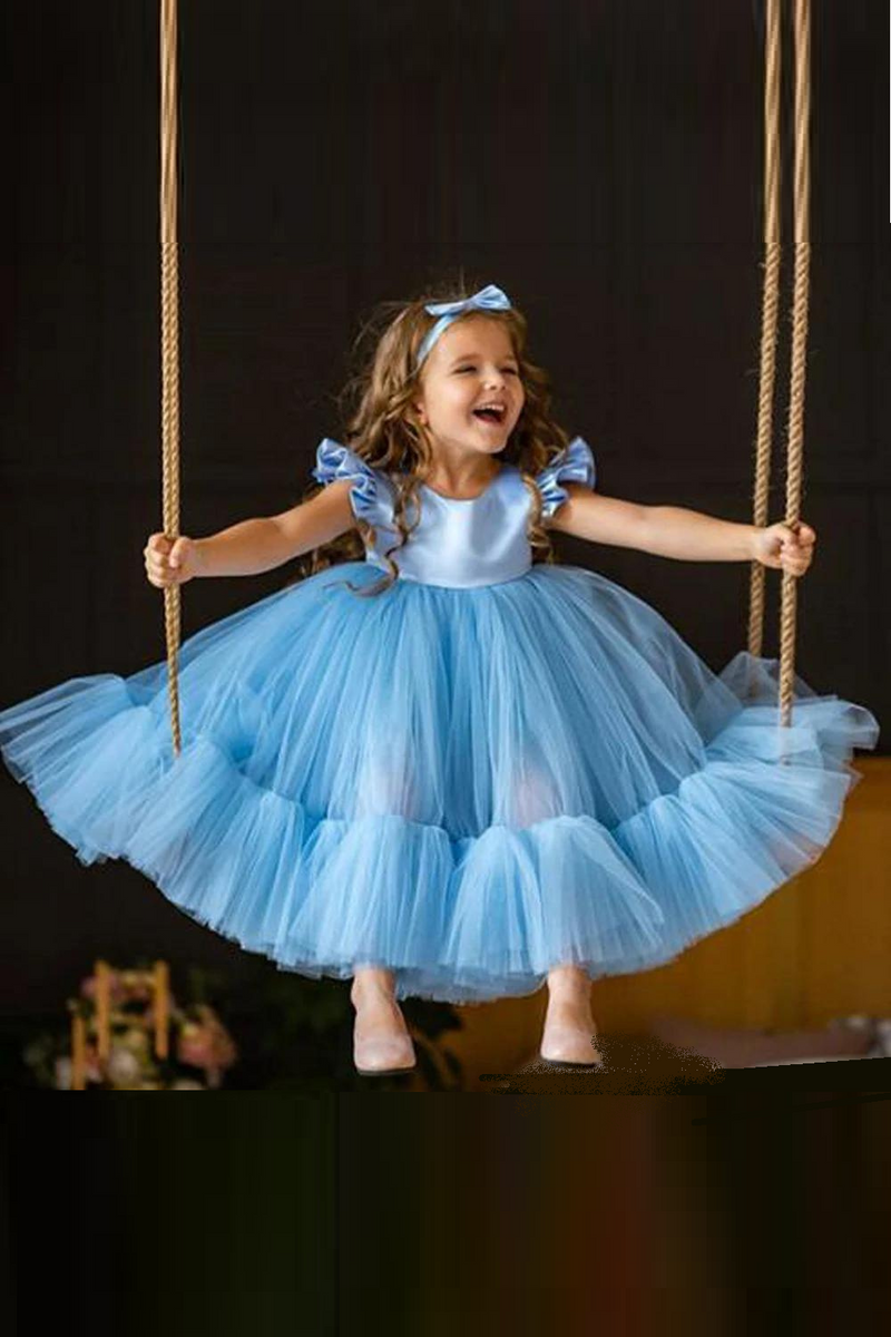 Tulle Wedding Baby Girl Dress Toddler Birthday Party Princess Dresses for Kids