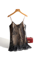 Lace Top Women Halter Basic Cami Sleeveless Satin Silk Tank Tops Summer Camisole