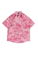 Star Short Sleeve Men Street Loose and Versatile Couple Shirt