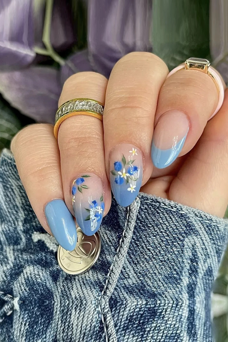 Flowers Nail Art Spring Summer False Nails Detachable Finished Fake Nails Press on Nails