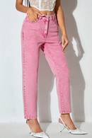 Women High Waisted Jeans Streetwear Straight Denim Trousers Woman Casual Ankle-Length Pants