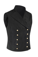 Men Retro Double Breasted Vest Gothic Steampunk Waistcoat Sleeveless Jacket