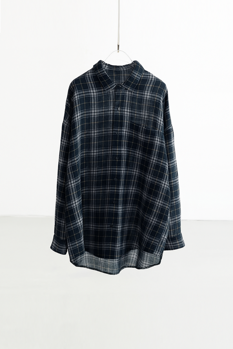 Custom-Made Fabrics Women Classic Plaid Long-Sleeved Shirts Casual Slimming Look Loose Tops Autumn