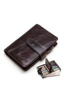 Genuine Leather Men Short Wallets Hasp Purse Retro Male Mini Wallets