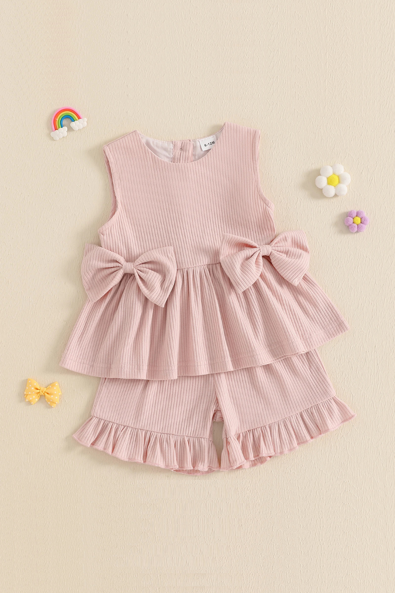 Summer Sleeveless Baby Girls Clothing Set Toddler Shorts Set Outfits Tank Top and Shorts Infant Suits