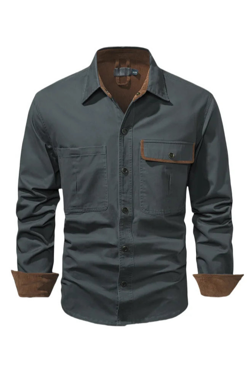 Men's Autumn Casual Plaid Button Long Sleeve Coat Urban Flannel Shirt Top