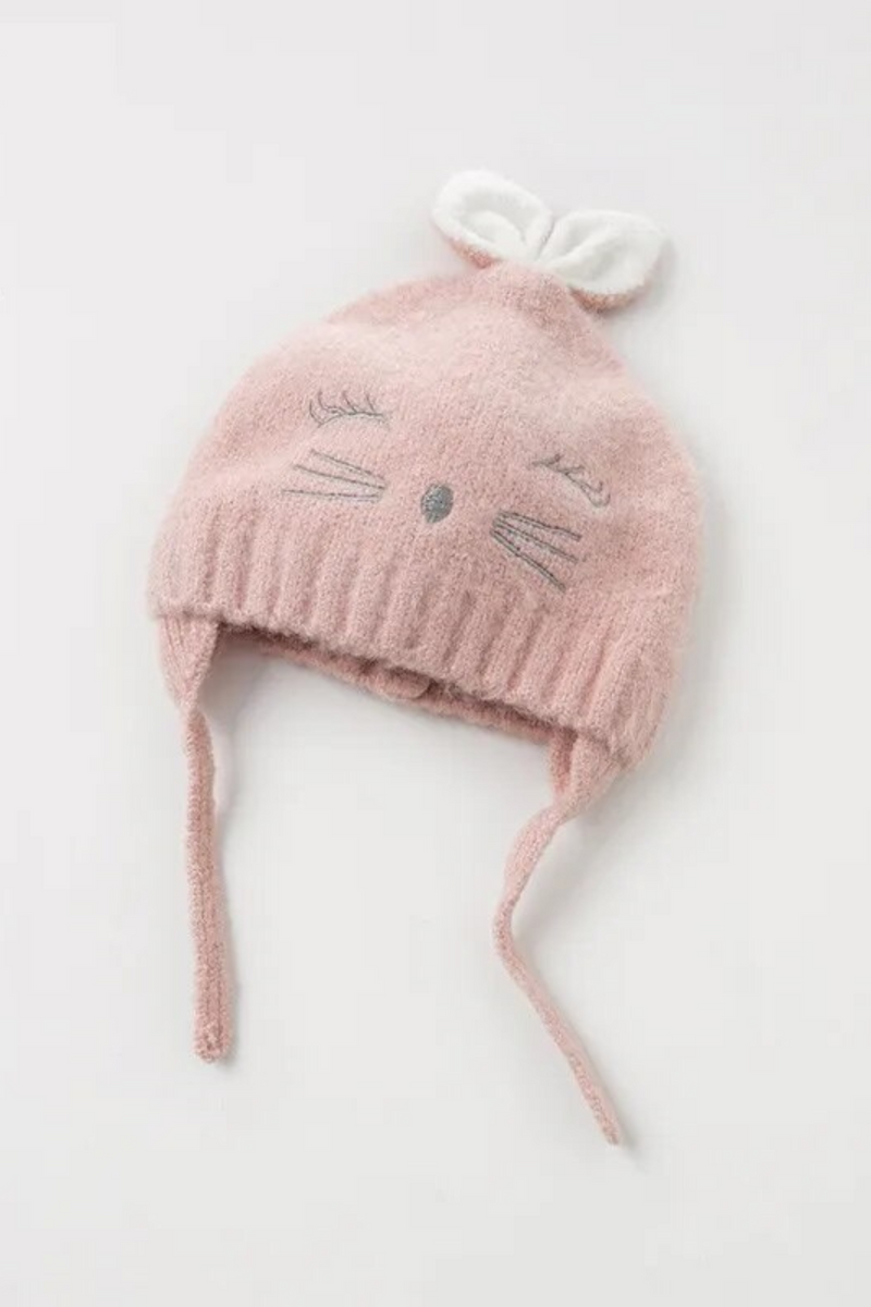 Autumn winter baby girl jacquard cotton wool hat