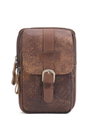 Genuine Leather Men Waist Packs Vintage Waist Bag Men Money Belt Bag
