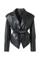 Leather Jackets Motor Biker Coat Turn Down Collar Real Leather Clothing