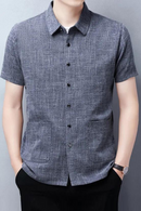 Summer Shirt Men Linen Shirts Short Sleeve Beach Shirts