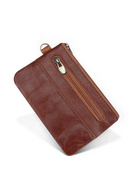 Genuine Leather Unisex Purse Coin Purse Vintage Zipper Short Key Wallet Men Women Small Card Holder Wallet