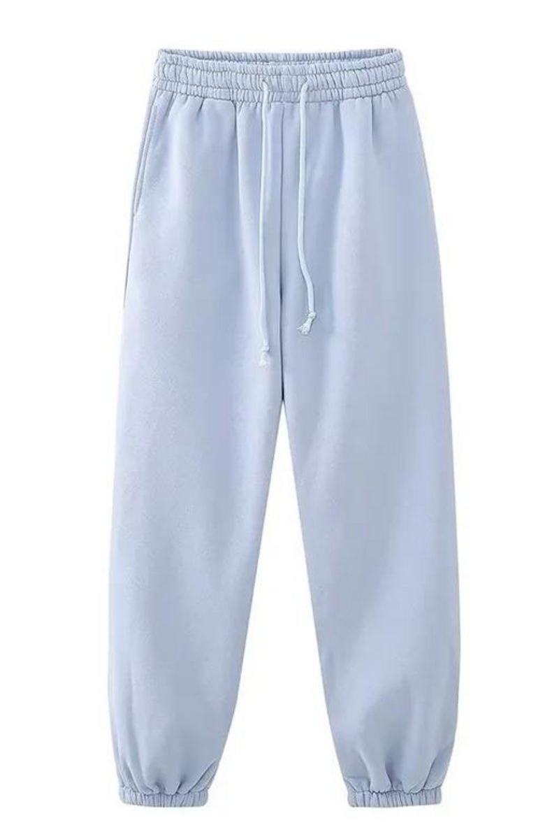 Casual Women Drawstring Elastic High Waist Basic Jogging Pants Autumn Winter Trousers