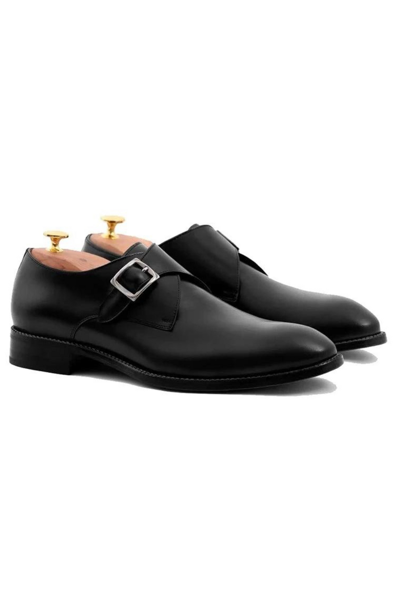 Black Monk Straps Men Shoes Designer Wedding Dress Genuine Leather Best Handmade Business Shoes for Man