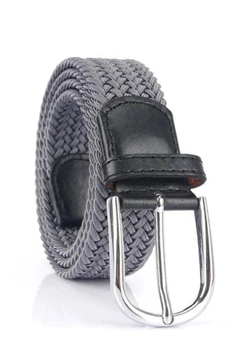 Knitted Nylon Elastic Belt Sliver Simple Pin Buckle Model 3.5cm Width Expansion Range 105-125cm