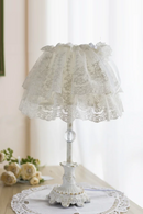 Nordic Lace Fabric Table Lamps Princess Girl Led Stand Desk Light Decor Bedroom Bedside Lamp Lighting Fixtures