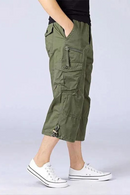 Cargo Shorts Men Summer Multi-Pocket Casual Cotton Elastic Capri Pants Men Military Tactical Short Breeches