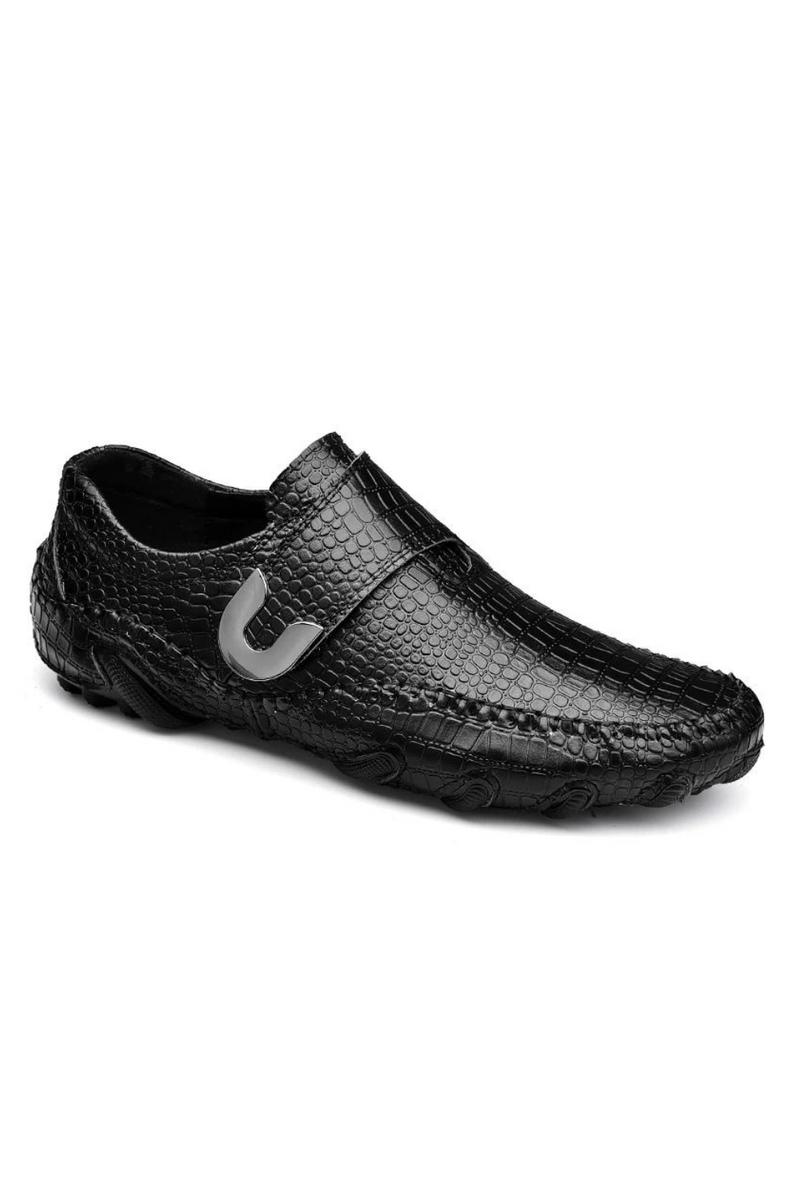 Classic Men Shoes Black Leather Slip-on Casual Loafers Hasp Male Flats Brown
