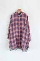 Plaid Women Long Shirts Autumn Vintage Turn-Down Collar Long-Sleeved Loose Casual Female Outwear Coats Tops
