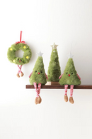Christmas Decor Cute Plush Christmas Tree Wreath Hanging Leg Doll Hanging Decoration Holiday Party Scene