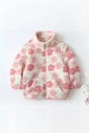 Girl coat jacket shake granular velvet collar jacket and lovely jacket is suitable for 0-5 year old child