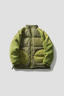 Men's American Sherpa Spliced Warm Coats Winter Thickened Casual Loose Parkas Jacket