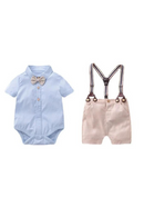 Newborn Gentleman Boys Suit Birthday Party Wedding Costume Outfit Baby Formal Short Pants