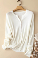 spring worsted solid long sleeve wool Women cardigans sweater
