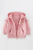 Outwear Girls Hooded Shirts With Zipper Rainbow Children's Jackets Outwear Spring Wear