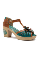 Women Luxury Medium Heel Sandals 5cm Leather Summer Heels Hollow Pumps