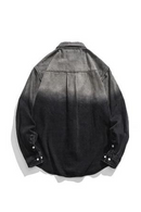 Washed gradient denim shirt for men clothing casual