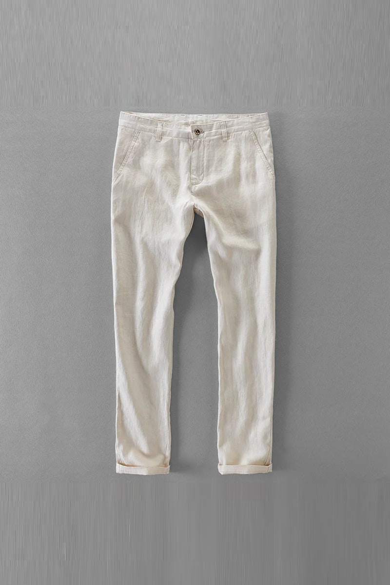 Pure Linen Casual Pants Men Long Trousers Men Pants For Men