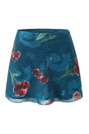 Women Vintage Floral A-line Mini Skirt Side Zipper Summer Holiday Short Skirts