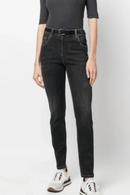 Autumn Ladies Elastic High Waist Jeans Cotton Pencil Pants Slim Trousers